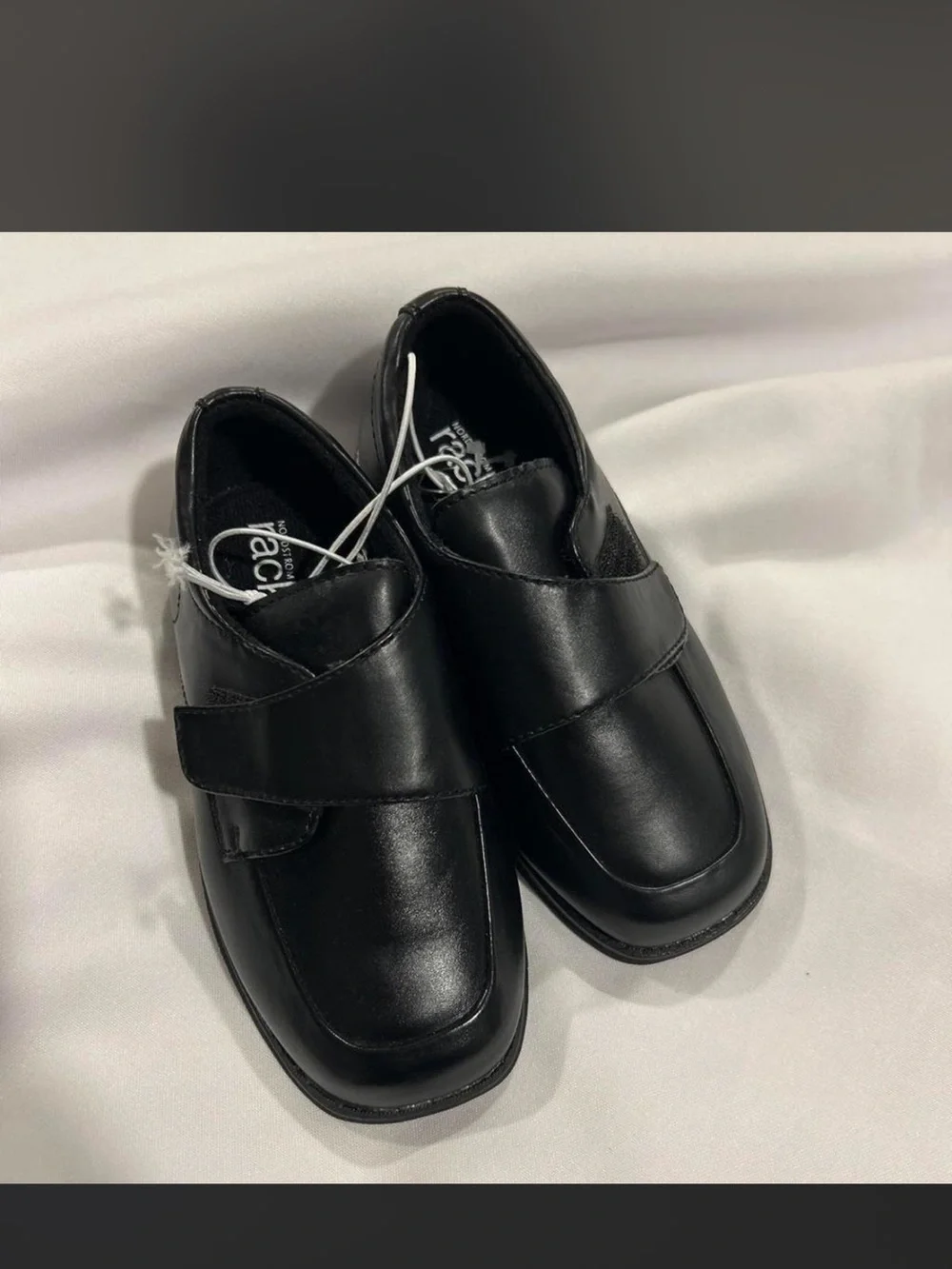 Nordstrom Black Kids Dress Loafers with Velcro Strap